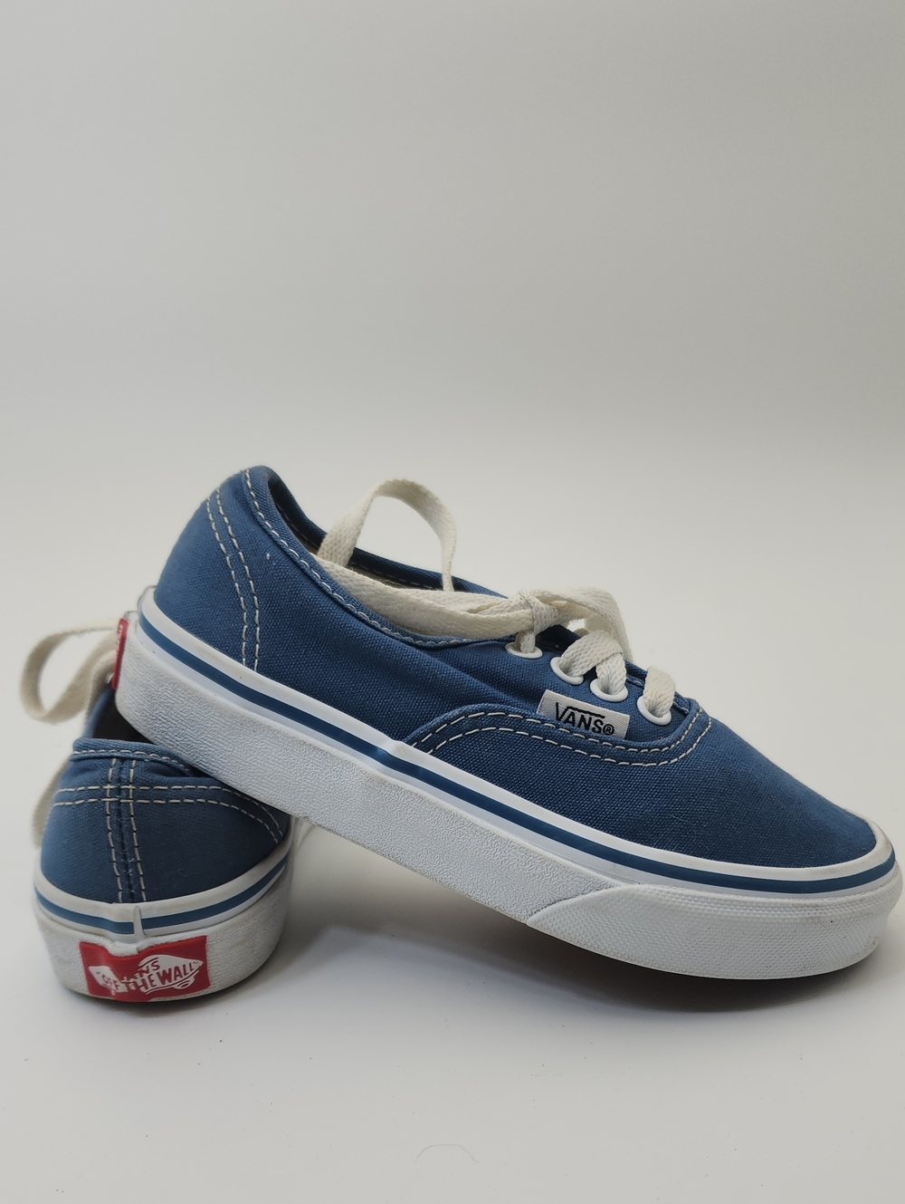 Vans Authentic Navy Blue Low-Top Canvas Sneakers Kids Size 12 - Picture 5 of 12